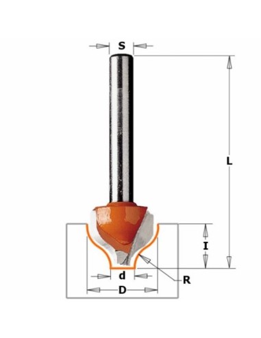 865.002.11 Frez HM D12,7 d4 R2 I8S6,35  ProfilB