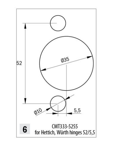 CMT333-5255 Głowica (Hettich 52/5,5)