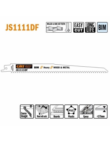 JS1111DF-5 Piła szablasta L  225I  205 H  19 K  1,25 TS   4,3