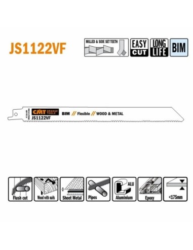 JS1122VF-5 Piła szablasta L  225I  205 H  19 K  0,90 TS  1,8-2,6