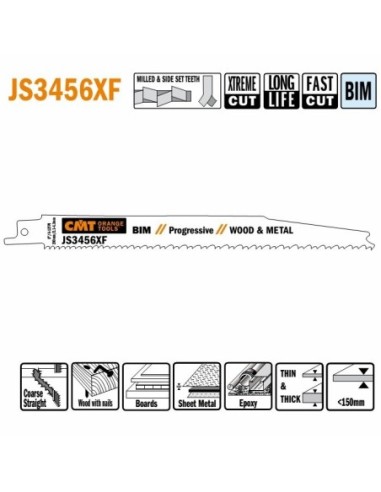 JS3456XF-5 Piła szablasta L  200I  180 H  19 K  1,25 TS  2,1-4,3