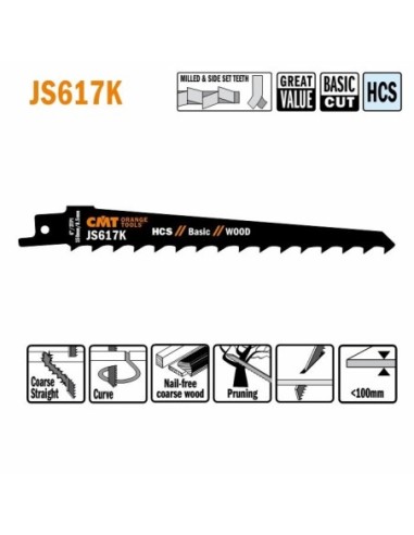 JS617K-5 Piła szablasta L  150I  130 H  19 K  1,25 TS  8,5