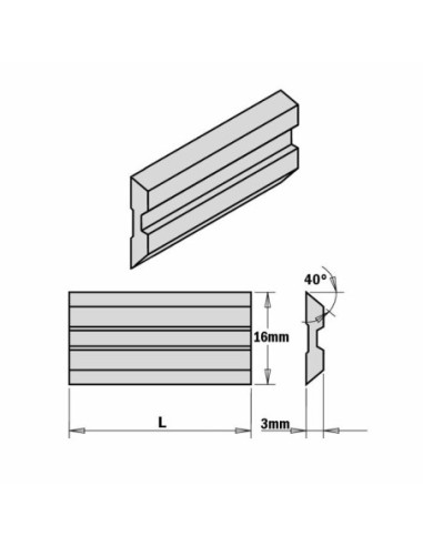 KS3.230.01 Nóż Centrolock 230,0x16,0x3,018% (T1) HSS