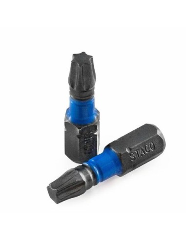 20194.STACO bit 1/4 TX25x25mm Udarowy20szt. niebieski