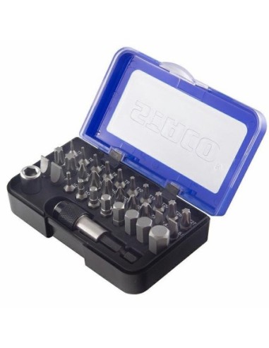 20943.STACO Zestaw 32 bitów 1/4 25mmTX PH PZ Płaski HEX uchwyt szybkomontażowy niebieskie pudełko
