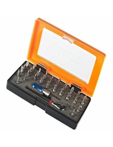 20952.STACO Zestaw bitów 38szt. 1/4x25mmnasadki 4-13mm TX PZ PH grzechotka+adapter plastikowe etui