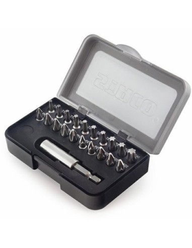 20985.STACO Zestaw bitów  21szt.1/4x25mmTX10,TX15,TX20,TX25,TX30,TX40,PH1,PH2 z uchwytem stal nierdzewna