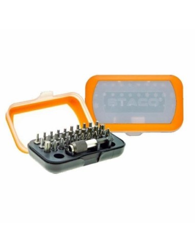 20996.STACO Zestaw bitów 31szt. 1/4x25mmTX10, TX15, TX20, TX25, TX30, TX4, PH2, PZ1, PZ2, Uchwyt 60 mm EASY LINE