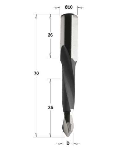 314.080.41 Wiertło P HW D8 I35 L70S10x26 RH XTREME-HW
