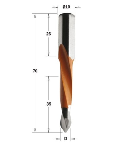 314.080.42 Wiertło P HW D8 I35 L70S10x26 LH XTREME-HW