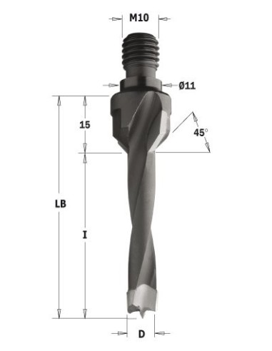 330.120.12 Wiertło HW NP gw-trzp.GZ D12I50 LB65 SM10/11x4 LH
