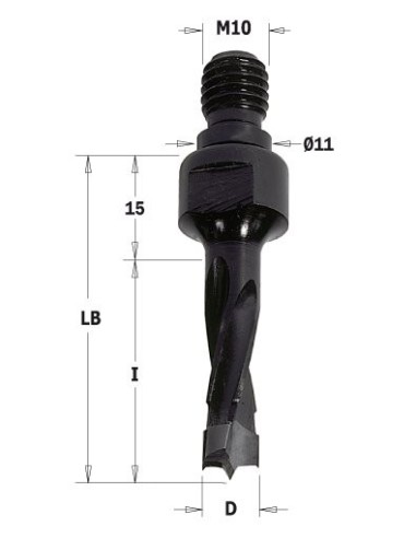 339.100.12 Wiertło HW NP gw-trzp D10I40 LB55 SM10/11x4 LH