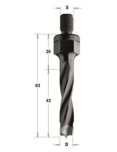 346.120.12 Wiertło NP gw-trzpien HW D12I43 LB63 SM10 LH