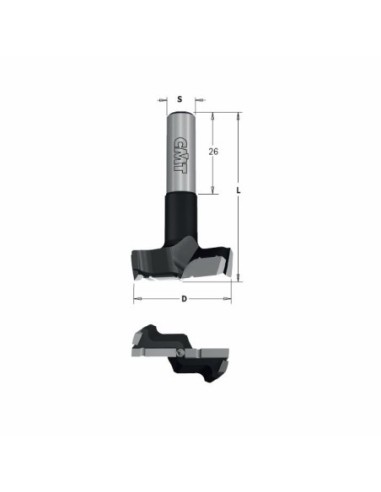 369.260.42 Wiertło puszkowe XTREME D26L70 S10X26 Z2+2 z łamaczem wióra LH