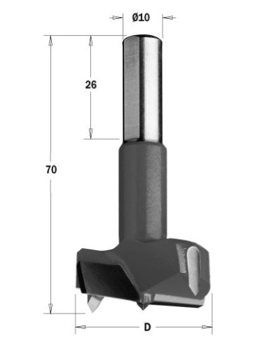 369.400.11 Wiertło Puszkowe HWD40 L70 S10x26 RH
