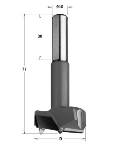 370.180.11 Wiertło PUSZKOWE HM D18L77 S10x30 RH