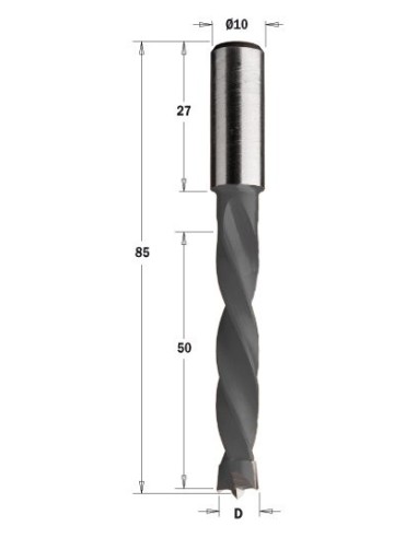 373.100.11 Wiertło HM D10  I50L85  S10x27 RH