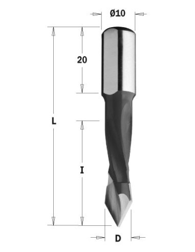 374.080.11 Wiertło P HW D8I30 L57,5 S10x20 RH