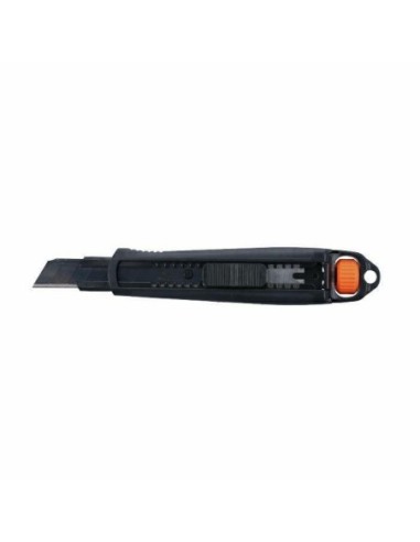 46036.STACO Nóż wysuwany 18mm Heavy Dutyblokada ręczna, ostrze czarne SK2-0.7 mm