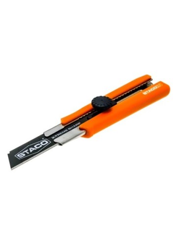 46056.STACO Nóż wysuwany 25mm Heavy Dutyblokada ręczna, czarne ostrze X-treme,