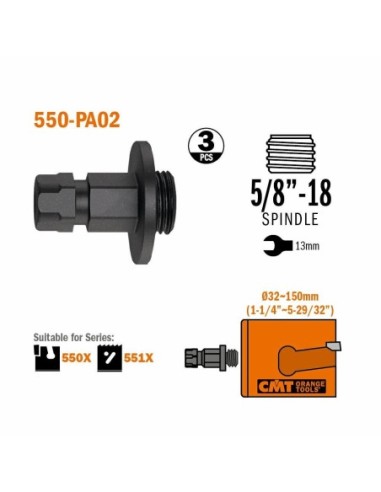 550-PA2 Adaptor 5/8" do otwornic do 32 mm - 150 mm 3 szt.